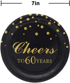 img 2 attached to 🎉 Pandecor 60th Birthday Party Supplies: 50-Piece Pack of Cheers to 60 Years Disposable 7-Inch Dessert Plates for 60th Anniversary Celebrations