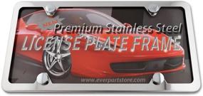 img 3 attached to 🔩 Optimized Chrome Finish Stainless Steel License Plate Frame (4-Hole Design, Sleek Slim Profile)