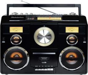 img 3 attached to 🎵 Портативная стерео-магнитола Black Sound Station с Bluetooth, CD, AM-FM радио и кассетным магнитофоном