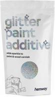 🎨 hemway silver holographic glitter paint additive crystals - 100g/3.5oz for acrylic latex emulsion paint, interior and exterior applications on walls, ceilings, wood, varnish, dead flat, matte, gloss, satin, silk логотип