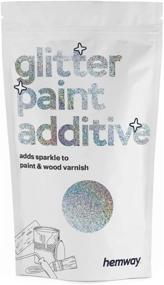 img 4 attached to 🎨 Hemway Silver Holographic Glitter Paint Additive Crystals - 100g/3.5oz for Acrylic Latex Emulsion Paint, Interior and Exterior Applications on Walls, Ceilings, Wood, Varnish, Dead Flat, Matte, Gloss, Satin, Silk