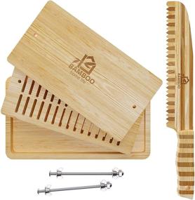 img 2 attached to 🍽️ Bamboo Home Life Tofu Press: Includes Bamboo Knife, Doubles as Cheese or Paneer Press - Convenient Drip Tray, Plastic-Free