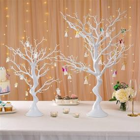 img 3 attached to 🎄 Sziqiqi White Artificial Tree Centerpiece Decoration for Weddings, Christmas, Birthday Parties, Home, Indoor & Outdoor - 23 inches