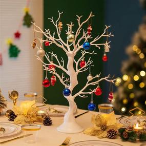img 4 attached to 🎄 Sziqiqi White Artificial Tree Centerpiece Decoration for Weddings, Christmas, Birthday Parties, Home, Indoor & Outdoor - 23 inches