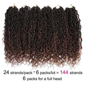 img 3 attached to 18" River Locs Goddess Faux Crochet Hair - 6 Packs of Boho Synthetic Extensions with Wavy Volume & Curly Ends in T30 Color