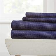 🛏️ linen market premium heart pattern 4 piece queen bed sheet set - navy blue логотип