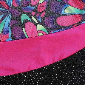 img 2 attached to 🦋 Stunning Sleeveless Biketards for Girls Gymnastics: Sparkling Butterfly Flowers in Hot Pink and Black