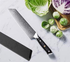 img 1 attached to 🔪 8.5-inch Damascus Chef Knife – Premium Japanese Kitchen Knife with 67-Layer High Carbon Stainless Steel Blade – Includes Sheath & Gift Box