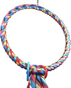 img 2 attached to 🦜 Vibrant Cotton Rope Ring Bonka Bird Toys for Pet Parrots - Sizes Small, Medium, and Large - Ideal for Climbing, Chewing, and Playing - Perfect for Parrotlet, Budgie, Cockatiel, and Cockatoo