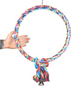 img 1 attached to 🦜 Vibrant Cotton Rope Ring Bonka Bird Toys for Pet Parrots - Sizes Small, Medium, and Large - Ideal for Climbing, Chewing, and Playing - Perfect for Parrotlet, Budgie, Cockatiel, and Cockatoo