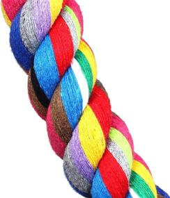 img 3 attached to 🦜 Vibrant Cotton Rope Ring Bonka Bird Toys for Pet Parrots - Sizes Small, Medium, and Large - Ideal for Climbing, Chewing, and Playing - Perfect for Parrotlet, Budgie, Cockatiel, and Cockatoo