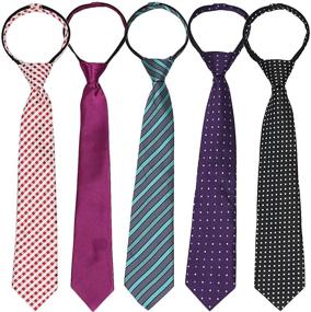 img 4 attached to Enhance Your Style with Kilofly Pre Tied Adjustable Zipper Necktie - Perfect Boys' Accessory in Neckties