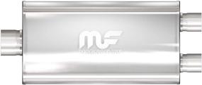 img 1 attached to 🔊 MagnaFlow Performance Muffler 12588 - Straight-Through, Oval Center/Dual Exhaust, 4in x 9in Dimensions, 3in Inlet/2.5in Outlet Diameter, 22in Body Length, 28in Overall Length, Satin Finish - Deep Sound