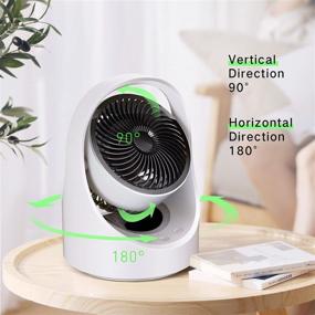 img 2 attached to 🌀 Portable Rechargeable Air Circulator Desk Fan with LED Light - 4 Speeds, Cordless & Quiet - Ideal for Home, Office, Bedroom (4400mAh)