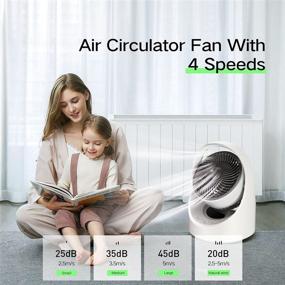 img 3 attached to 🌀 Portable Rechargeable Air Circulator Desk Fan with LED Light - 4 Speeds, Cordless & Quiet - Ideal for Home, Office, Bedroom (4400mAh)