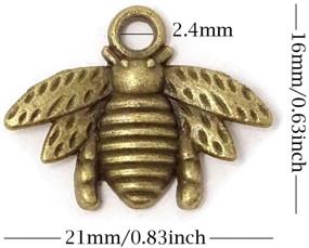 img 3 attached to 🐝 Honbay 50PCS Alloy Bee Honeybee Charm Pendants: Perfect DIY Craft Jewelry Making Accessory, 21x16mm (Antique Bronze)