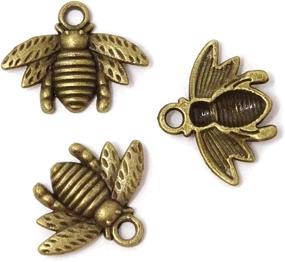 img 2 attached to 🐝 Honbay 50PCS Alloy Bee Honeybee Charm Pendants: Perfect DIY Craft Jewelry Making Accessory, 21x16mm (Antique Bronze)