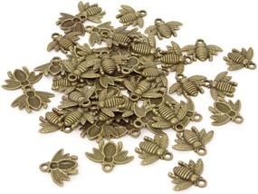 img 1 attached to 🐝 Honbay 50PCS Alloy Bee Honeybee Charm Pendants: Perfect DIY Craft Jewelry Making Accessory, 21x16mm (Antique Bronze)