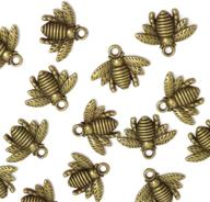 🐝 honbay 50pcs alloy bee honeybee charm pendants: perfect diy craft jewelry making accessory, 21x16mm (antique bronze) logo