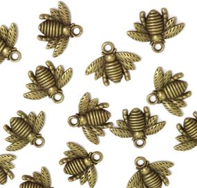 img 4 attached to 🐝 Honbay 50PCS Alloy Bee Honeybee Charm Pendants: Perfect DIY Craft Jewelry Making Accessory, 21x16mm (Antique Bronze)