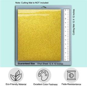 img 1 attached to 👕 Premium TeeArtist Gold Glitter HTV for T-Shirts | Easy Cut & Weed | 12"x10" Sheets | Silhouette Cameo, Cricut Compatible (Pack of 3)