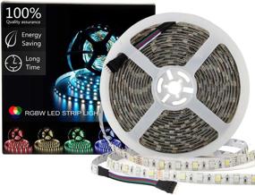 img 4 attached to 🌈 Waterproof RGBW LED Light Strip - 16.4ft/5M SMD 5050, RGB + Warm White, 300 LEDs, Color Changing Flexible Rope Lights for Party, Bedroom, Home, Car, Boat, TV Decoration