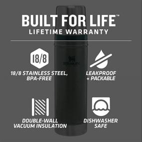 img 3 attached to Stanley Classic Vacuum Insulated Wide Mouth Bottle: BPA-Free Stainless Steel Thermos for Hot & Cold Drinks - 1 QT (32 oz) & 20 oz Options!