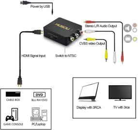 img 1 attached to 🔌 Преобразователь сигнала HDMI в составное AV видео и аудио 1080P - Поддержка NTSC/PAL для Xbox One, Blu-ray, DVD, PS4, Roku, Chromecast, ноутбука, Amazon Fire TV Stick, Apple TV - черного цвета.