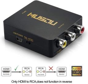 img 2 attached to 🔌 Преобразователь сигнала HDMI в составное AV видео и аудио 1080P - Поддержка NTSC/PAL для Xbox One, Blu-ray, DVD, PS4, Roku, Chromecast, ноутбука, Amazon Fire TV Stick, Apple TV - черного цвета.