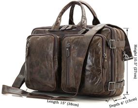 img 3 attached to 🎒 Genuine Leather Vintage Briefcase Laptop Backpack Messenger Bag by Berchirly