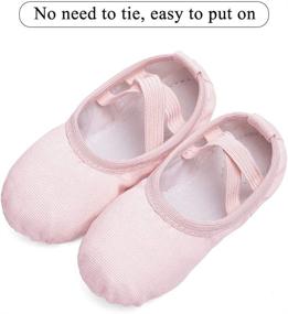 img 2 attached to Stelle Girls Canvas Ballet Slippers: Premium Leather-Soled Dance Shoes for Toddlers and Little Kids