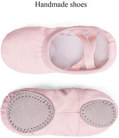 img 1 attached to Stelle Girls Canvas Ballet Slippers: Premium Leather-Soled Dance Shoes for Toddlers and Little Kids