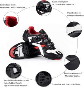 img 3 attached to 👟 BUCKLOS Men's Cycling Shoes - Compatible with Peloton Indoor/Outdoor Biking, Spinning, and SPD Look Delta Lock Pedals - Precise Buckle Strap, Bicycle Sneakers