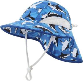 img 4 attached to 🧢 Protective Vimfashi Outdoor Baby Boys Wide Brim UPF50+ Sun Hat with Neck Flap - Lightweight & Stylish!