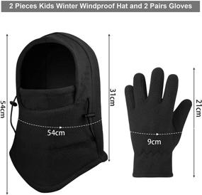 img 3 attached to 🎿 Children's Ski Balaclava Hat with Windproof Fleece Gloves – Kid Winter Essential