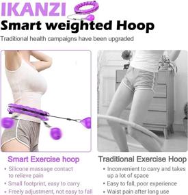 img 2 attached to 🏋️ iKanzi Smart Weighted Hoop - 2-in-1 Abdomen Fitness Exercising Equipment & Weight Loss Massager | Non-Fall Fitness Ring with 24 Detachable Knots | Adjustable Weight, Noiseless Auto-Spinning Ball