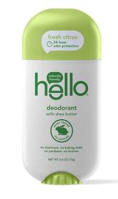 img 4 attached to 🍋 Hello Shea Butter Fresh Citrus Deodorant - Aluminum Free, No Baking Soda, Parabens, or Sulfates, 24 Hour Protection, 2.6 Ounce, for Women and Men