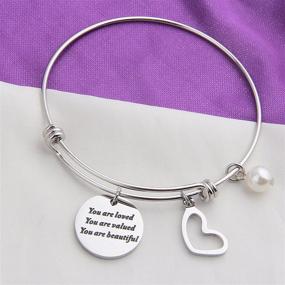 img 3 attached to 🌟 LQRI You are Loved You are Valued You are Beautiful Inspirational Bracelet - Expandable Charm Bracelet Gift Ideas (You are Valued Bracelet)