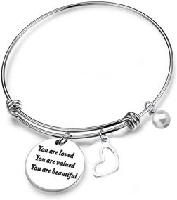 img 4 attached to 🌟 LQRI You are Loved You are Valued You are Beautiful Inspirational Bracelet - Expandable Charm Bracelet Gift Ideas (You are Valued Bracelet)