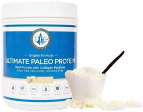 img 4 attached to Premium Grass Fed Beef Protein - Vanilla (15 Servings) | Non-GMO, Paleo Friendly, Gluten Free, Dairy Free, Keto, Kosher | No Artificial Sweeteners or Preservatives