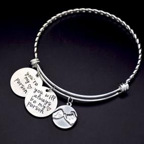 img 1 attached to RIYA Stainless Person Bracelet Silver Plated