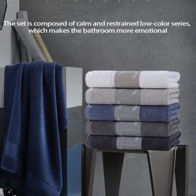 img 3 attached to 🛀 Ultra Soft 100% Cotton Bath Towels Set in Multicolor - Pack of 5, 24"x47" - Ideal Towels for Gym, Hotel, and Economical Home Use (Multicolor)