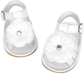 img 2 attached to 👶 Infant Sandals for Baby Girls: Summer Flower Shoes and First Walkers