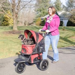 img 1 attached to Red Gen7Pets Jogger Pet Stroller