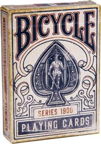 img 3 attached to 🃏 Enhanced SEO: Distressed Rider Back Design - Ellusionist Bicycle 1900 Vintage Series Playing Cards (Blue)