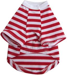 img 1 attached to 🐾 Stylish Iconic Pet Pretty Pet Striped Top - Elevate Your Furry Friend's Fashion Game!