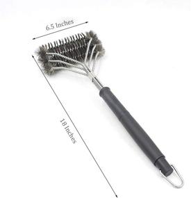 img 2 attached to Gialer Bristle Free Stainless Steel BBQ Cleaning Brush - Safe Wire Bristles 18&#34; Triple Scrubber for Weber Gas/Charcoal Grilling Grates - Stainless Steel Barbecue Grill Brush