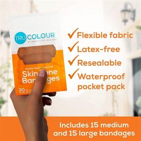 img 1 attached to 🩹 Tru-Colour Skin Tone Bandages: Brown-Dark Brown 30-Count Single Bag - Orange Bag