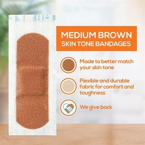 img 3 attached to 🩹 Tru-Colour Skin Tone Bandages: Brown-Dark Brown 30-Count Single Bag - Orange Bag