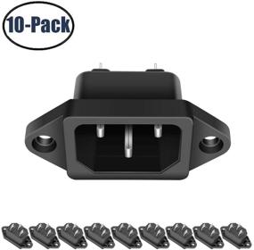 img 4 attached to 🔌 MXR 10-Pack Black Screw Mount 3-Pin IEC 320 C14 Panel Mount Plug Adapter Power Connector Socket - AC 250V 10A Inlet Power Plug Socket
